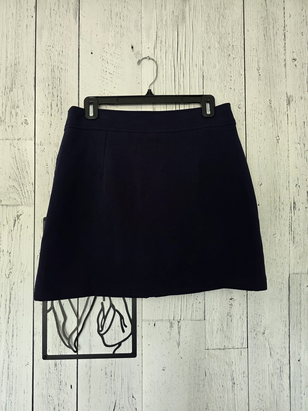 Forever 21 Navy Zip Front Mini Skirt Size Large Fully Lined Stretch Pockets - Picture 2 of 10